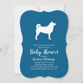 Shiba Inu Dog Baby Shower Boy Blue Einladung (Vorderseite)