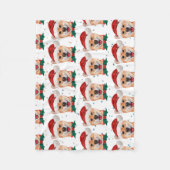 Shiba Inu Dog Breed Christmas Stars Fleecedecke (Vorderseite)