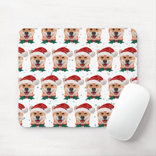 Shiba Inu Dog Breed Christmas Stars Mousepad (Mit Mouse)