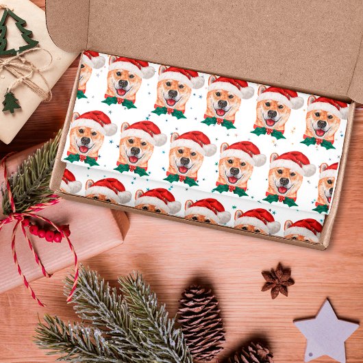 Shiba Inu Dog Breed Christmas Stars Seidenpapier