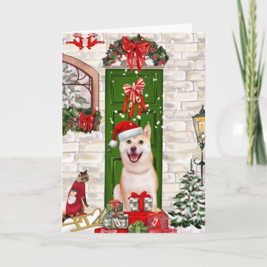 Shiba Inu Dog Christmas Karte (Vorderseite)