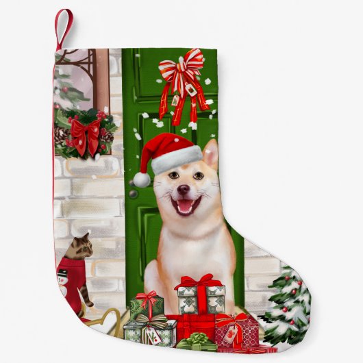 Shiba Inu Dog Christmas Kleiner Weihnachtsstrumpf (Vorderseite)