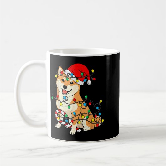 Shiba Inu Dog Christmas Lights Santa Xmas Pet Dog Kaffeetasse (Links)