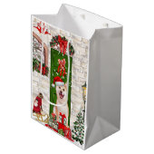 Shiba Inu Dog Christmas Mittlere Geschenktüte (Vorderseite Schrägansicht)