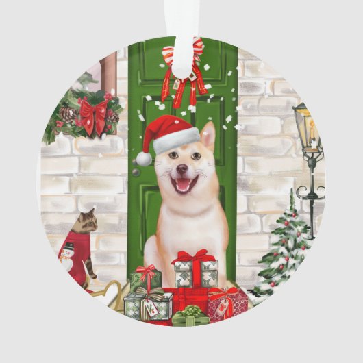 Shiba Inu Dog Christmas Ornament (Rückseite)