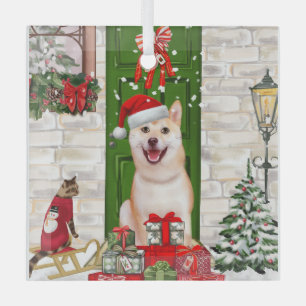 Shiba Inu Dog Christmas Ornament Aus Glas