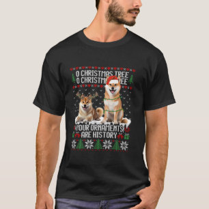 Shiba Inu Dog Christmas Tree Lights Puppy Dog Lieb T-Shirt