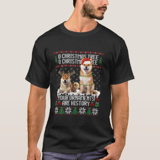 Shiba Inu Dog Christmas Tree Lights Puppy Dog Lieb T-Shirt