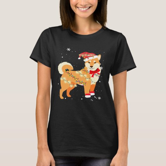 Shiba Inu Dog Christmas Tree Xmas Mama Vater T-Shirt (Vorderseite)