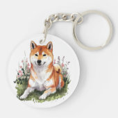 Shiba Inu Dog Colorful Schlüsselanhänger (Rückseite)