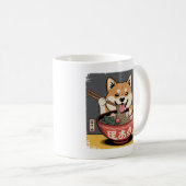 Shiba Inu Dog Eating Ramen Kaffeetasse (VorderseiteRechts)
