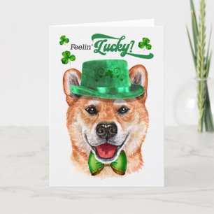 Shiba Inu Dog Feelin' Lucky St Patrick's Day Feiertagskarte