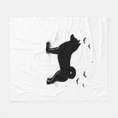 Shiba Inu Dog - Halloween Moon Silhouette Übergröß Fleecedecke (Vorderseite (Horizontal))