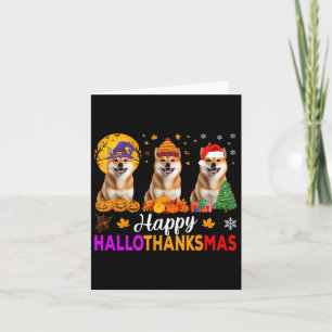 Shiba Inu Dog Halloween Weihnachtshanksmas 1 Karte