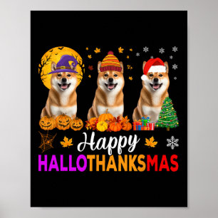 Shiba Inu Dog Halloween Weihnachtshanksmas 1 Poster