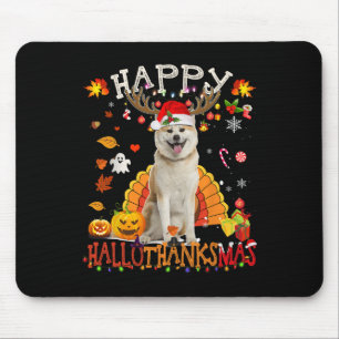 Shiba Inu Dog Halloween Weihnachtshund Happy Hallo Mousepad