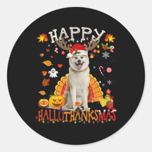 Shiba Inu Dog Halloween Weihnachtshund Happy Hallo Runder Aufkleber