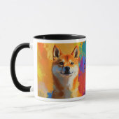 Shiba Inu Dog Impressionistischer Paint Tasse (Links)