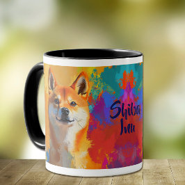 Shiba Inu Dog Impressionistischer Paint Tasse