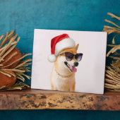 Shiba Inu dog in Santa Claus red hats Fotoplatte (Seite)