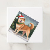 Shiba Inu Dog in Schnee Weihnachten Geschenkanhänger (Beispiel)
