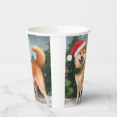 Shiba Inu Dog in Schnee Weihnachten Pappbecher (Links)