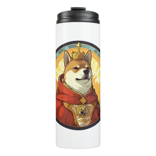 Shiba Inu Dog King Thermosbecher (Vorderseite)