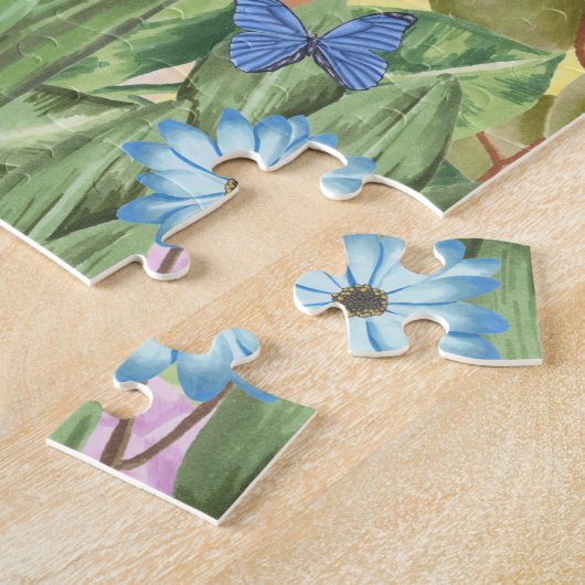 Shiba Inu Dog mit Blume Spring Puzzle (Seite)