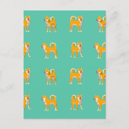 Shiba Inu Dog Muster Postkarte (Vorderseite)