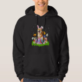 Shiba Inu Dog Ostereier Hunt Sonniges Ostersonne Hoodie (Vorderseite)