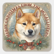 Shiba Inu Dog Personalisierter Weihnachtskartensti