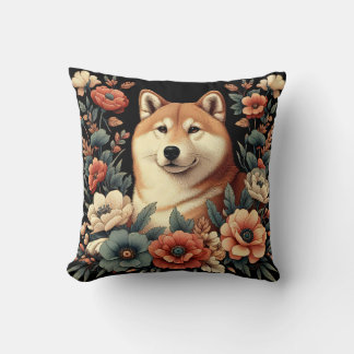 Shiba Inu Dog Pillow William Morris Kissen