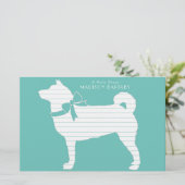 Shiba Inu Dog Puppy Briefpapier (Stehend Vorderseite)