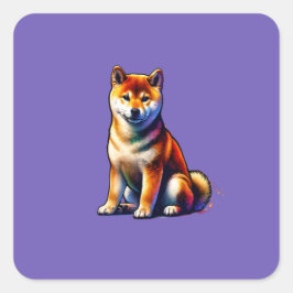 Shiba Inu Dog Quadratischer Aufkleber