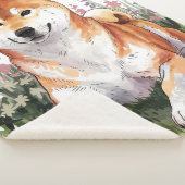 Shiba Inu Dog Sherpa Blanket Wasserfarbdesign Sherpadecke (3/4)