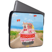 Shiba Inu Dog Valentine's Day Lkw Herz Laptopschutzhülle (Vorne Rechts)