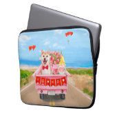 Shiba Inu Dog Valentine's Day Lkw Herz Laptopschutzhülle (Vorderseite Links)