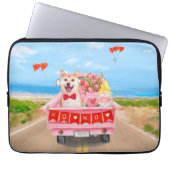Shiba Inu Dog Valentine's Day Lkw Herz Laptopschutzhülle (Vorderseite)