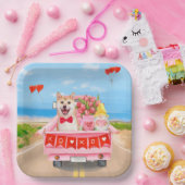 Shiba Inu Dog Valentine's Day Lkw Herz Pappteller (Party)
