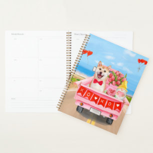 Shiba Inu Dog Valentine's Day Lkw Herz Planer