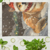 Shiba Inu Dog Weihnachtsfest Geschirrtuch (Gefaltet)