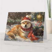 Shiba Inu Dog Weihnachtsfest Karte (Vorderseite)