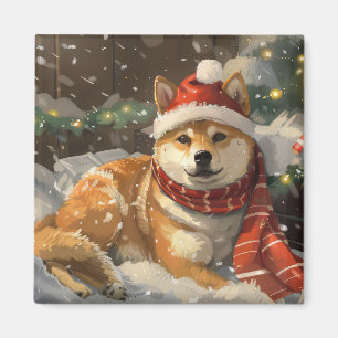 Shiba Inu Dog Weihnachtsfest Magnet