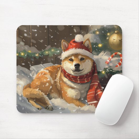 Shiba Inu Dog Weihnachtsfest Mousepad (Mit Mouse)