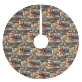 Shiba Inu Dog Weihnachtsfest Polyester Weihnachtsbaumdecke (Vorderseite)