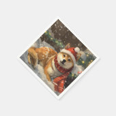 Shiba Inu Dog Weihnachtsfest Serviette (Ecke)