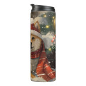 Shiba Inu Dog Weihnachtsfest Thermosbecher (Nach rechts gedreht)