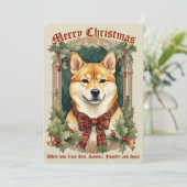 Shiba Inu Dog Weihnachtskarte Feiertagskarte (Stehend Vorderseite)