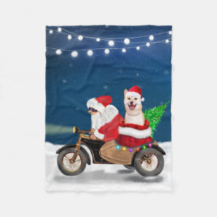 Shiba Inu Dog Weihnachtsmann Fleecedecke