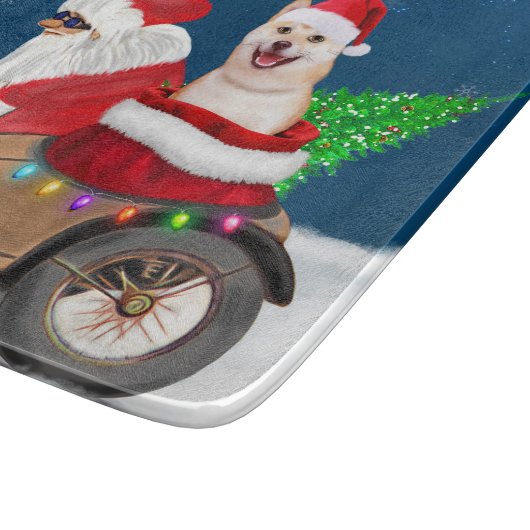 Shiba Inu Dog Weihnachtsmann Schneidebrett (Ecke)